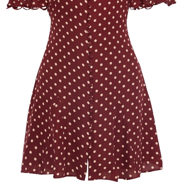 Nicholas Polka Dot Godet Button Front Dress Size 12 - Picture 7 of 11
